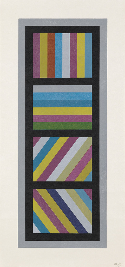 SOL LEWITT Bands of Colors in Four Directions (Vertical).